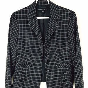 Lafayette 148 Blazer jacket box check plaid sz 4